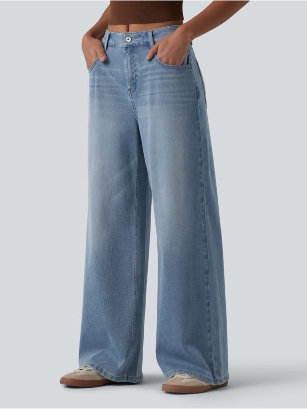 NWT HALARA Light Blue Wide-Leg Jeans